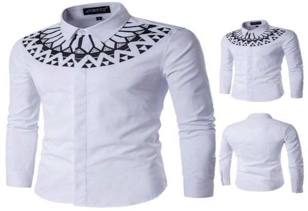 

large size mens long sleeve shirts slim fit white shirt printed male dress shirts  5xl3655228, White;black