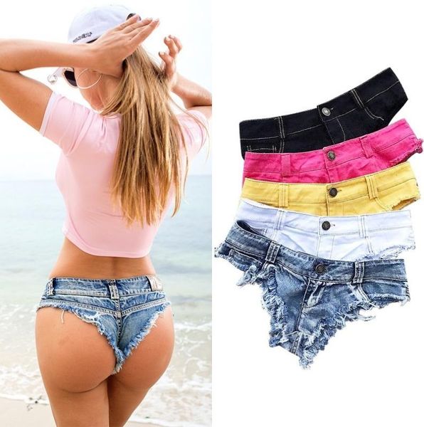 

denim micro mini shorts for women beach ripped short jeans summer denim black micro denim shorts women 2019 y1905401068, White;black