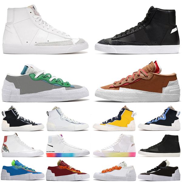 

running shoes blazer mid 77 mens womens black white x multi color dark russet indigo blue green university men sports trainers outdoor sneak
