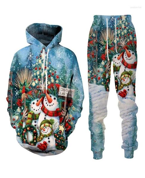 

men039s tracksuits funny snowman 3d print hoodiepantssuit christmas theme children men women tracksuit set hip hop street wea6779465, Gray