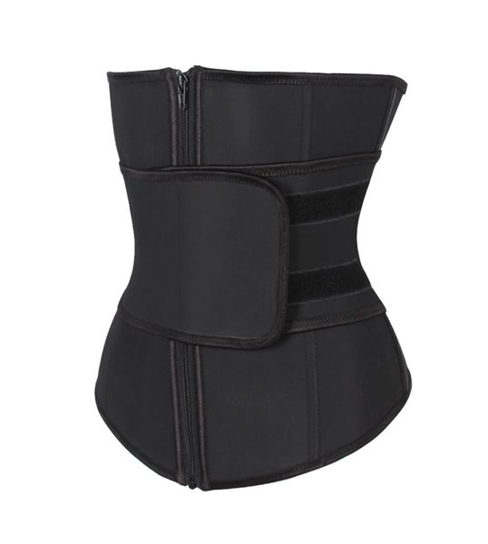 

feelingirl waist corset trainer sauna sweat sport colombian girdles women weight loss waist shaper zipper workout belt xxs9xl 2018952504, Black;white