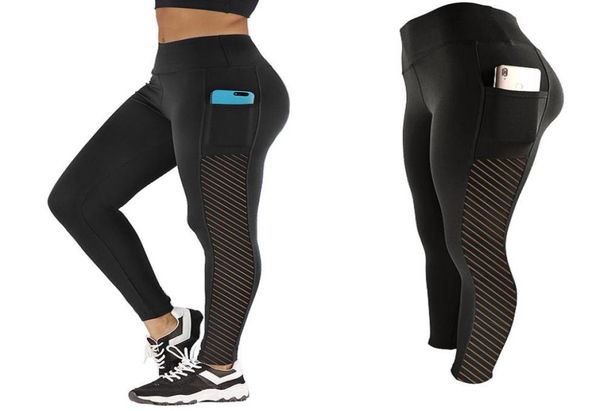

2020 women leggings pants push up fitness gym leggins running mesh leggins plus size workout pants femme high waist mujer9579568, Black