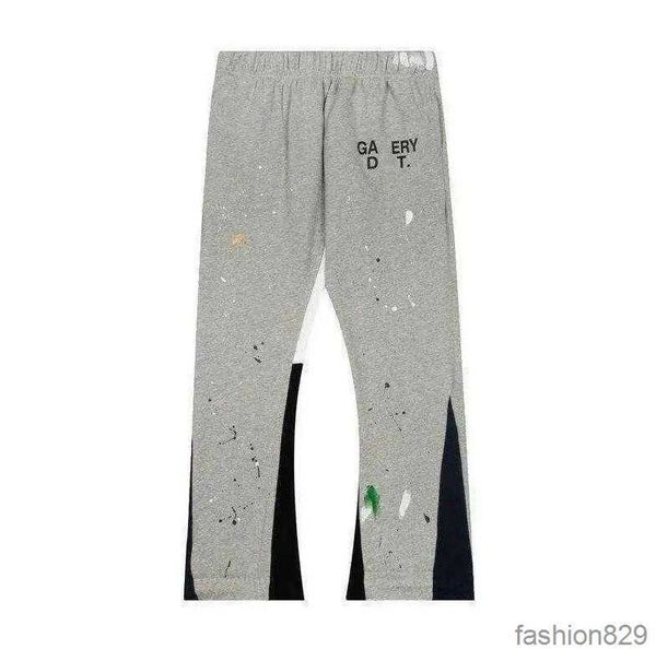 

men's pants designer men's pants galleryes depts multi panel flared women sports loose high street casual sweatpants vintage trous, Black