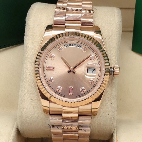 

watches womens watch automatic mechanical movement dual calendar watch size 36mm diamond watch for christmas gifts, Slivery;brown