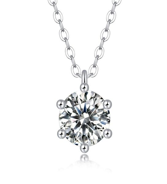 

lab 1ct 65mm moissanite diamond pendant real 925 sterling silver charm party wedding pendants necklace for women bridal jewelry6736855