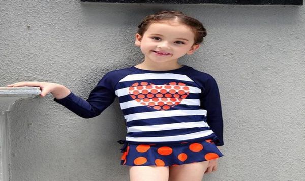 

toddler swimsuit kids swimwear for girls long sleeves cute swimming suit children twopiece swimsuit kids bikini beachwear8322512, White;black