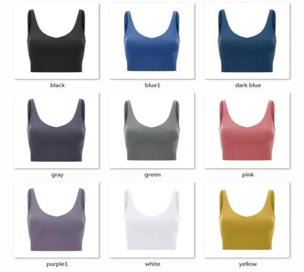 

9 colors gym clothes women underwears tanks camis yoga sports bra shockproof running highstrength fitness workout u back pad9153898, White