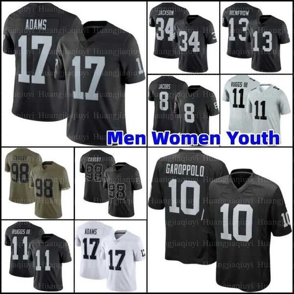 

jimmy garoppolo 8 josh jacobs davante adams football jersey chandler jones maxx crosby hunter renfrow bo jackson malcolm koonce nate hobbs, Black;red