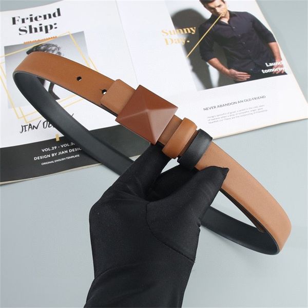 

2.5cm factory direct luxury brand fashion leather belt waist seal fashion jewelry clothing gold nail smooth buckle double sided use gift pac, Black;brown