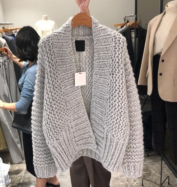 

womens sweater autumn winter knitted woolen hollow solid warm casual loose open stitch female women cardigans sweater8085050, White