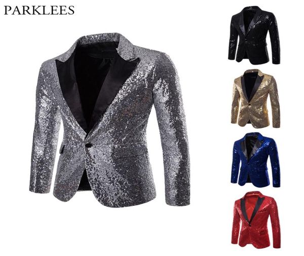 

shiny sliver sequin glitter suit jacket men nightclub party prom mens sequin jacket costume homme dj stage clothers for singers2817378, White;black