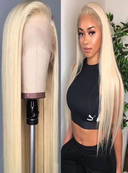 

full lace human hair wigs 613 blonde colored for white women long straight transparent lace front wigs with baby hair6330973, Black;brown