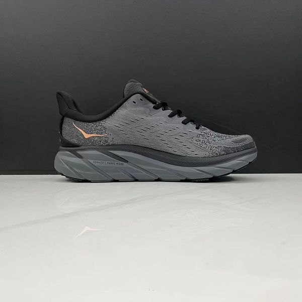 

fashion clifton 8 running shoes designer sneakers trainers comfortable lightweight slow shock men women casual sports shoes 36-45, Black