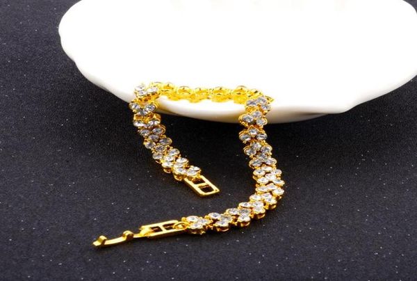 

women fashion bracelets tennis diamonds rhinestone simple link chains pendant casual wear bracelets handwear charm bracelet jewelr2143522, Golden;silver