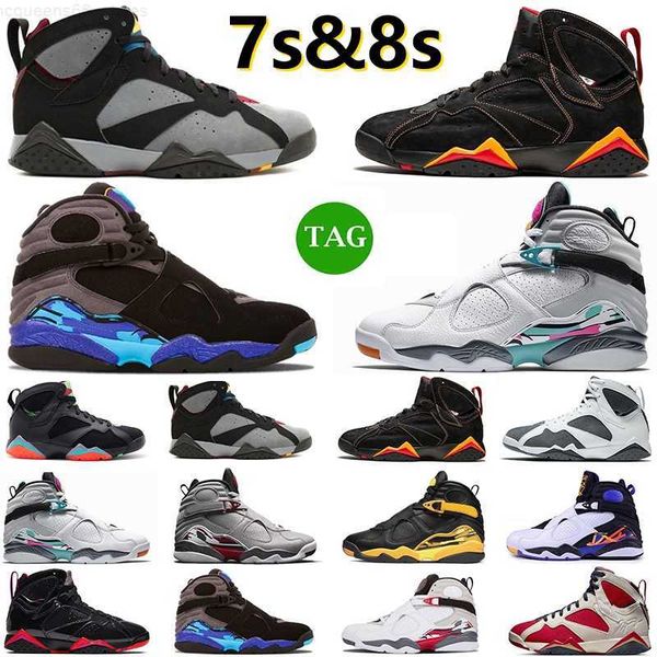 

7 8 men basketball shoes 7s barcelona nights bordeaux citrus flint hare patent leather 8s 3m reflective aqua paprika raid taxi mens trainers, Black