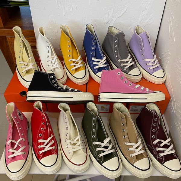 

1970 red heart casual converse shoes 1970s big eyes chuck multi hearts 70s hi skate platform shoe classic canvas men skateboard sneakers 35-, Black