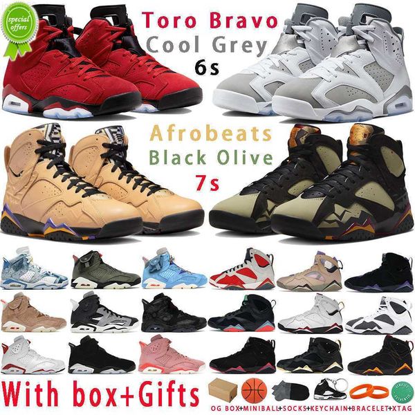 

box with cool grey 6 jumpman basketball shoes 6s toro bravo black olive red oreo washed denim sneakers men womens 7 7s trophy room vachetta