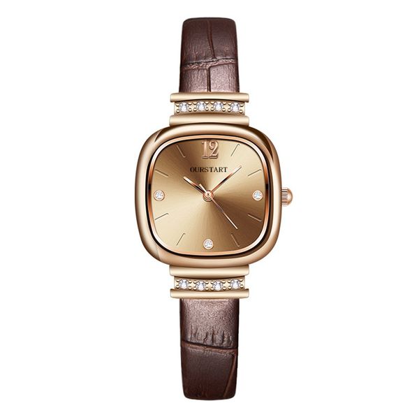 

small sugar watch diamond set europe and the united states retro fashion quartz small square temperament simple student watch female, Slivery;golden