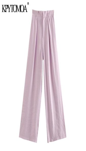 

women chic fashion pleated wide leg pants vintage high waist zipper fly pockets female trousers pantalones mujer 2104205466037, Black;white