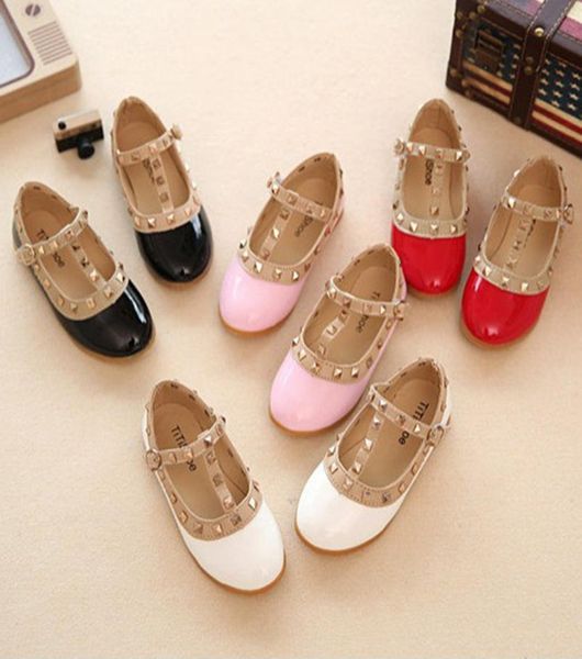 

girls dress shoes kids rivet leather casual princess dress shoes for children teenagers girls school party and wedding dance shoes3487334, Black;grey