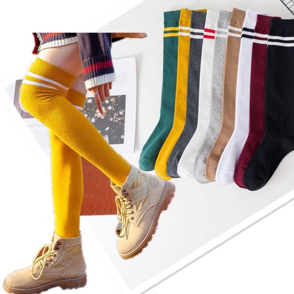 

womens stockings thigh high over the knee socks striped cute kawaii lolita girl leg warm long stocking casual athletic sports9282281, Black;white