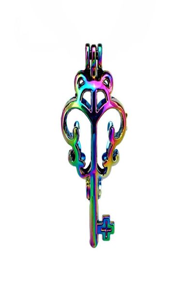 

10pcslot rainbow color key frog pearl cage beads cage locket pendant diffuser aromatherapy perfume essential oils diffuser floati4140800, Silver