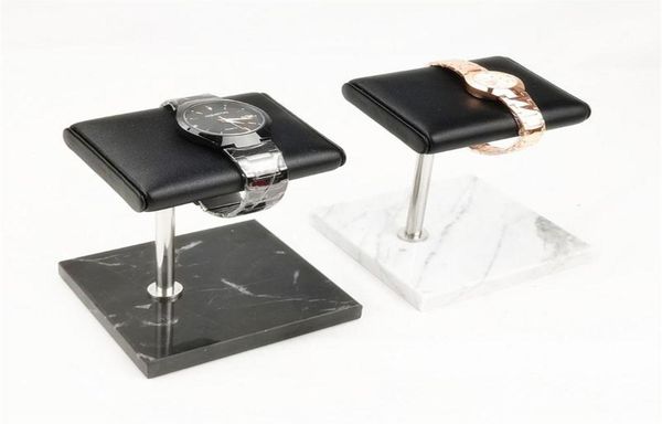 

watch boxes cases marble and pu leather holder stand storage case fashion display jewelry gift organizer286c6383240, Black;blue