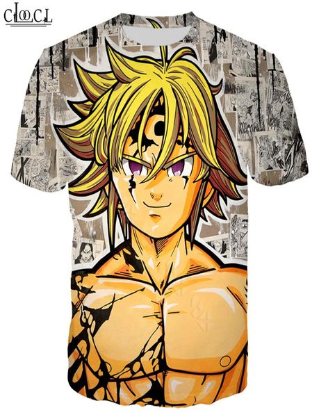 

hipster style men t shirts anime the seven deadly sins 3d full printing fashion short sleeve streetwear 3876075, White;black
