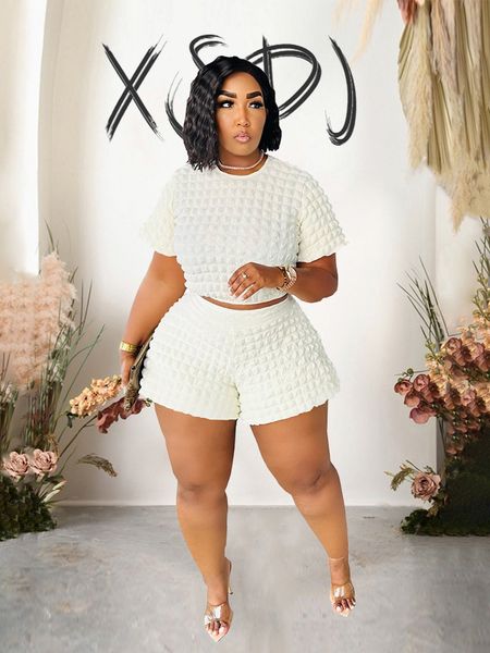 

women's plus size pants summer suit chic and elegant woman set in outfit casual shorts sets 2 piece wholesale drop 230804, Black