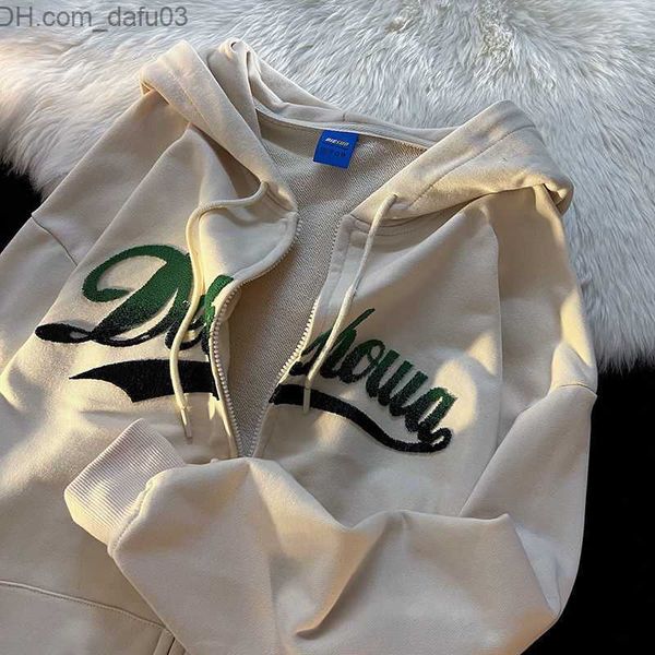 

men's hoodies sweatshirts zip up hoodie y2k women's new gothic sweatshirt automatic sports jacket pullover gothic letter long slee, Black