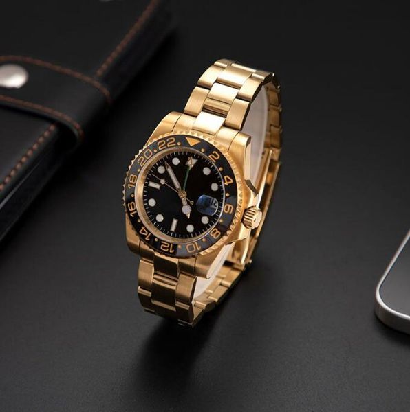 

mens watch luxury designer watches reloj 40mm black dial automatic mechanical ceramic fashion classic stainless steel waterproof luminous sa, Slivery;brown