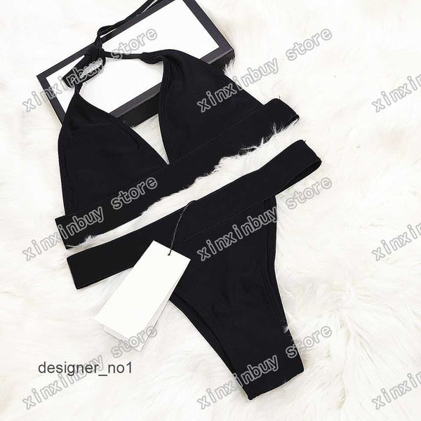 

21ss italian bikini spring summer elastic gold letters printing womens swimwear black red 05''gg''7brl, White;black