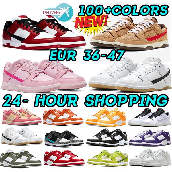

2023 designer shoes low 20th anniversary sneaker casual shoes men women panda triple pink reverse black grey fog syracuse lows medium olive