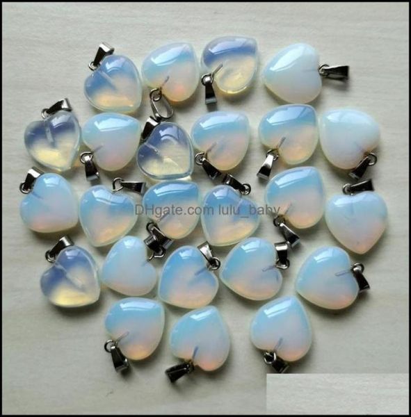 

charms jewelry findings components natural stone 15mm heart rose quartz lapis lazi turquoise opal pendant diy for necklace earring3303420, Bronze;silver