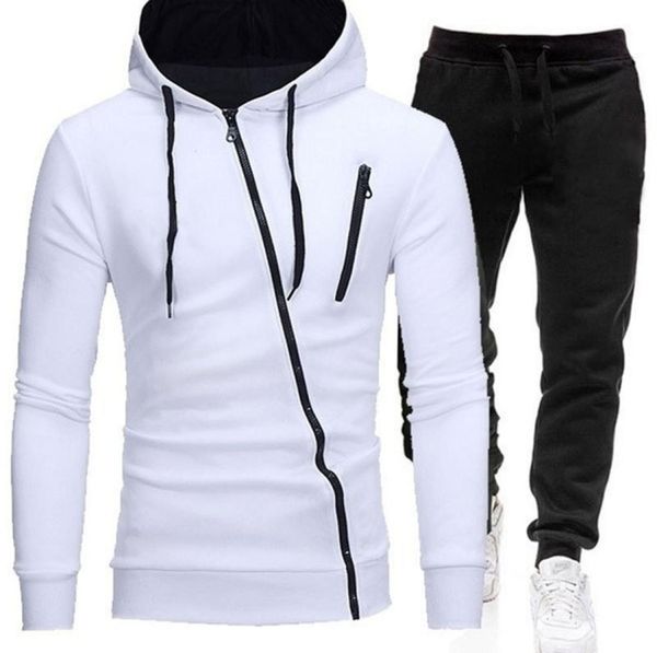 

tracksuit men two pieces set hoodies pants sweatshirt zipper sportswear causal mens clothing male hooded ropa hombre 2011282612278, Gray