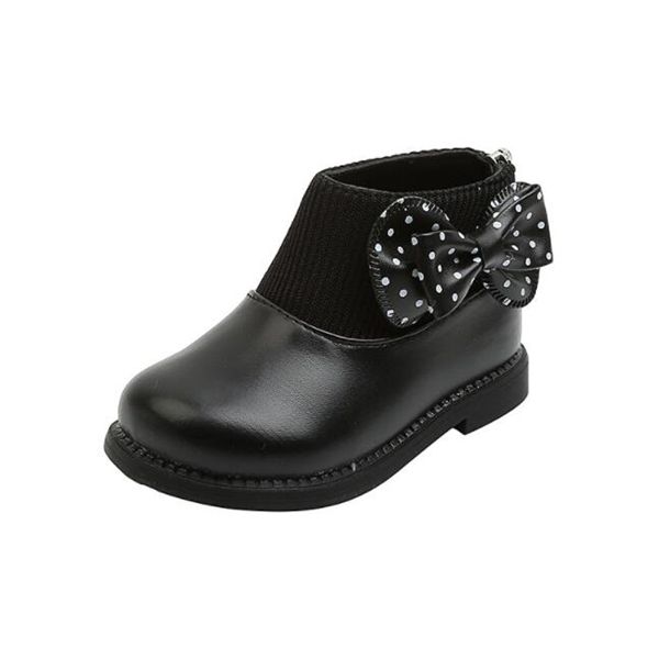 

children' cotton boots winter new children' shoes girls soft-soled boots baby joker plus velvet martin boots, Black;grey
