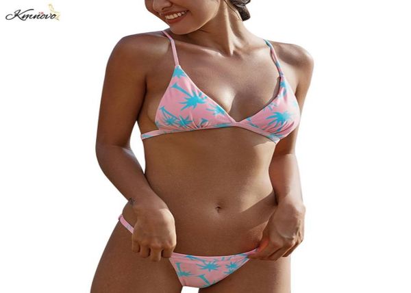 

kmnovo swimwear bandage bikini women animal print flamingo swimsuit halter bathing suit pants adjust bikini set6775277, White;black