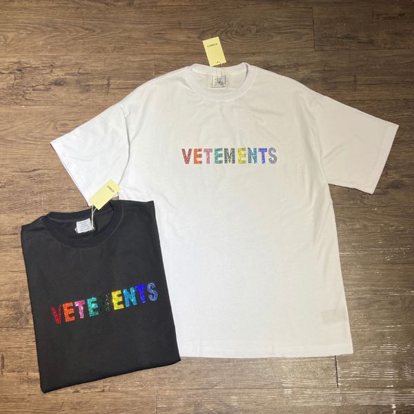 

men's t-shirts good quality color diamond vetements fashion shirt men 1 1 vtm women vintage t shirt oversized tee mens clothing 230803, White;black