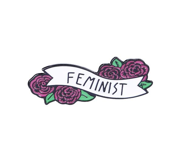 

feminism liberalism red rose floral feminist pins badges brooches enamel lapel pin backpack bag accessories gift for women girls4879461, Gray