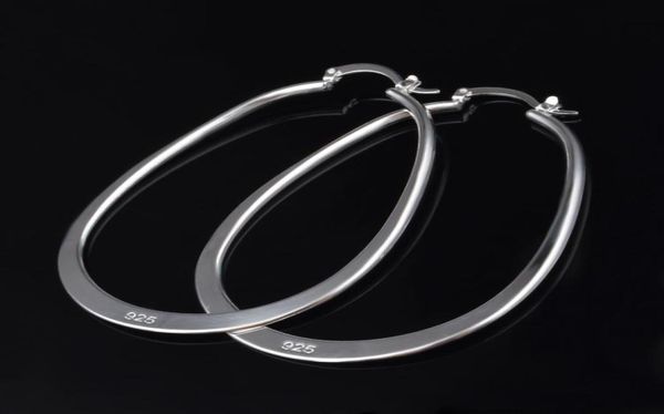 

925 sterling silver plated large hoop earrings fashion jewelry for women 7142091, Golden;silver