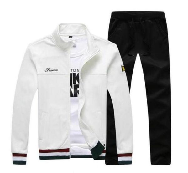 

men tracksuits sportswear zip cardigan jackets hoodie sweatshirt and pants set black autumn winter plus size m5xl jogger sporting9385216, Gray