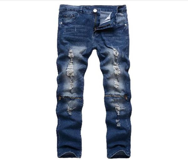 

men039s ripped jeans mens robin rock revival jeans crystal studs denim pants designer trousers men039s size 2838 new6827349, Blue