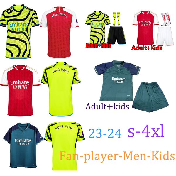 

s-4xl rice fans version soccer jerseys whiteout saliba gunners 23 24 martinelli g. jesus 2023 smith rowe jersey saka havertz football shirt, Black;yellow
