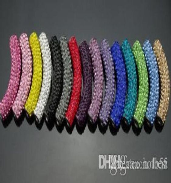 

z94 20 pcslot 45cm mixed multicolor micro pave cz crystal crystal tube long tubes bending beads bracelets diy findin7633754