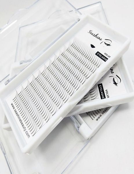 

seashine 3d long stem luxury lashes premade volume fans lashes russia volume individual eyelashes extensions custome logo 6219244