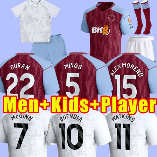 

aston 2023 2024 kamara soccer jerseys 23 24 buendia mcginn el ghazi douglas luiz mings cash diego carlos football shirt fans player version, Black;yellow