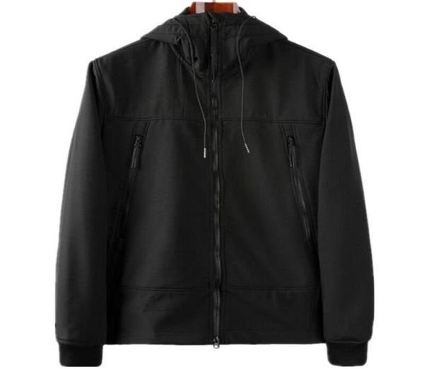 

men jackets spring autumn loose style mens shell goggle hood jacket fleece inlined thicken coats warm windbreaker2188586, Red