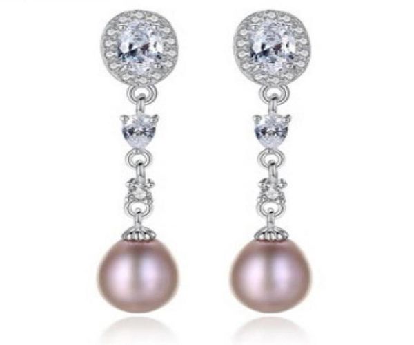 

low diamond crystal zircon pearl lady039s earings 349538617803740492, Silver