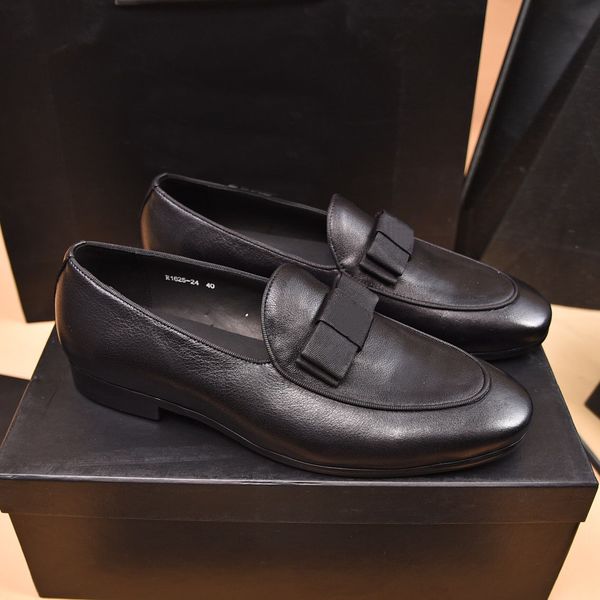 

2023 mens trendy brand designer dress shoes fashion wedding prom business genuine leather flats men casual driving shoes size 38-45, Black