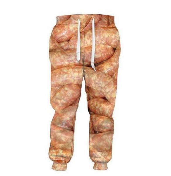 

whole 2022 new fashion sausage men women sport trousers 3d print selling men harajuku style pants9630561, Black